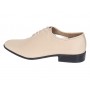 pantofi barbati eleganti bej din piele naturala dintr-o bucata cu siret GKR51TSB